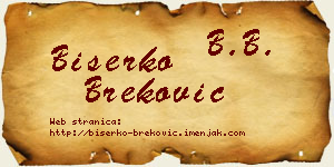 Biserko Breković vizit kartica